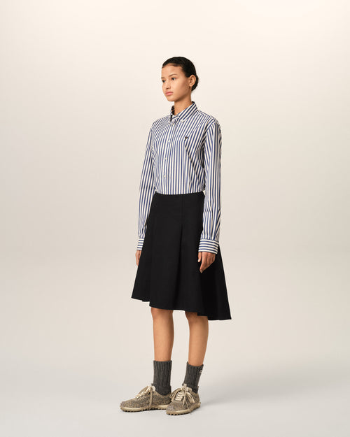 Jupe midi trapèze noire en coton - Femme - 6 - AMI Paris - Ami Paris