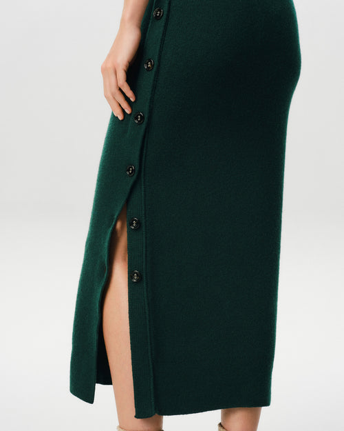 Falda larga de lana verde con botones - Mujer - 5 - AMI Paris - Ami Paris