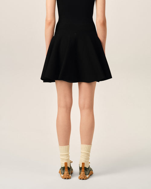 Black A-line cotton skirt - Woman - 4 - AMI Paris - Ami Paris