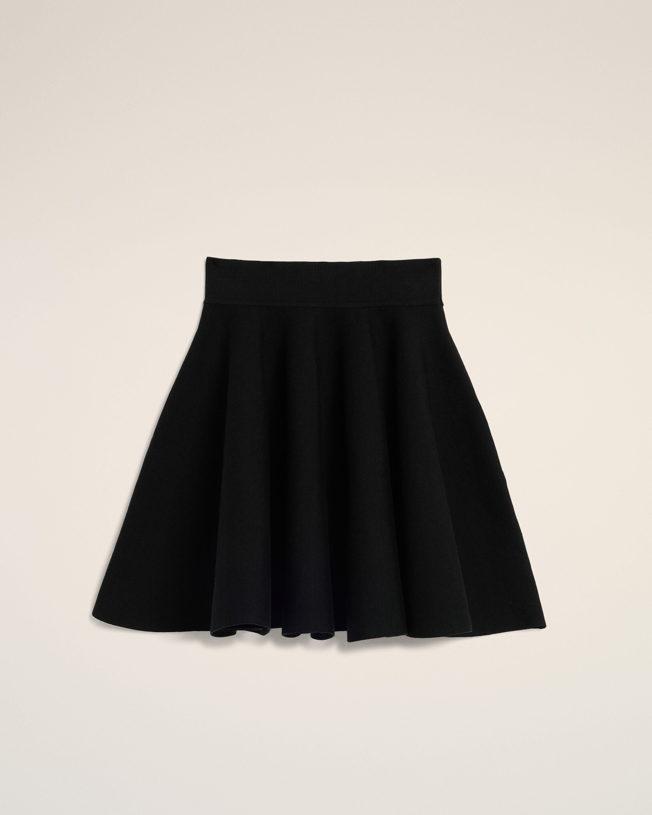 Black A-line cotton skirt - 1