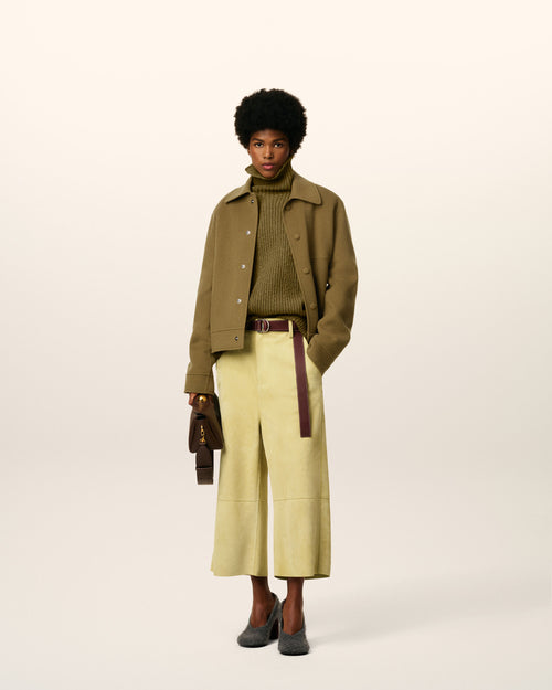                                     Green Leather Bermuda - 3                                 - Ami Paris