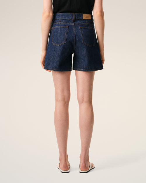 Short Bleu Empiècement Héritage Ami Paris en Coton - Femme - 4 - AMI Paris - Ami Paris