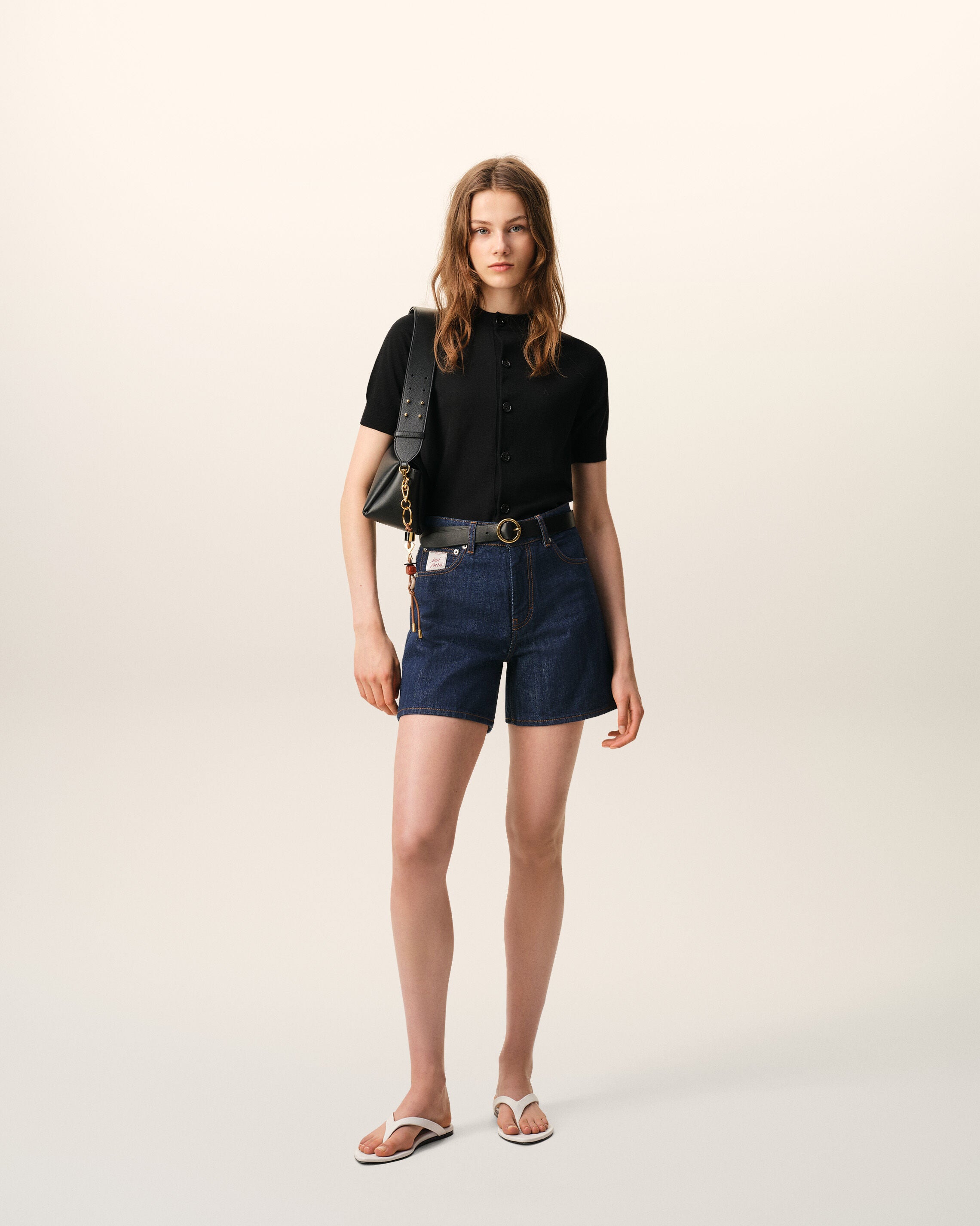 Short Bleu Empiècement Héritage Ami Paris en Coton - 2