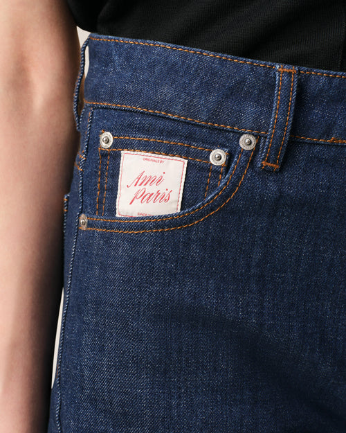 Short Bleu Empiècement Héritage Ami Paris en Coton - Femme - 5 - AMI Paris - Ami Paris