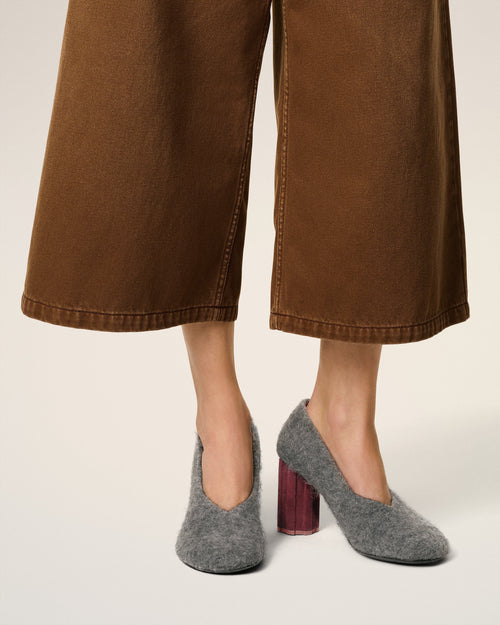 Black Mohair Knit Piano Pumps - 4 - Ami Paris