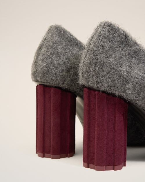 Black Mohair Knit Piano Pumps - 5 - Ami Paris