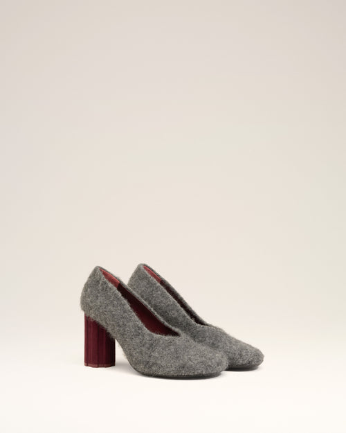 Black Mohair Knit Piano Pumps - 3 - Ami Paris