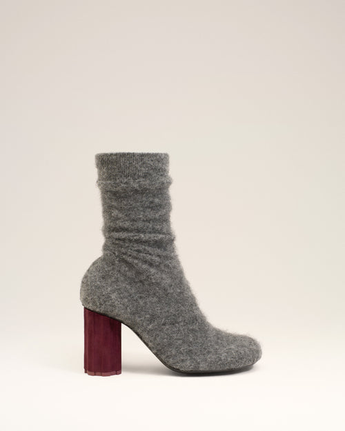                             Black Mohair Knit Piano Ankle Boots - 3                         - Ami Paris