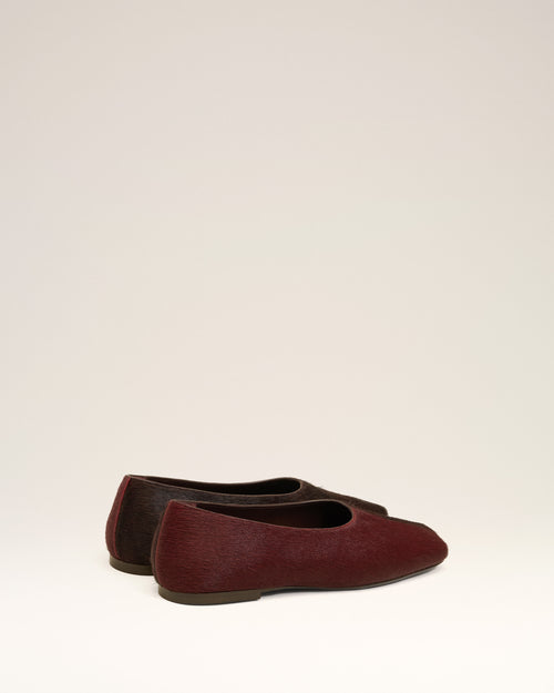 Souliers Bordeaux Plat Bicolores En Cuir - Femme - 4 - AMI Paris - Ami Paris