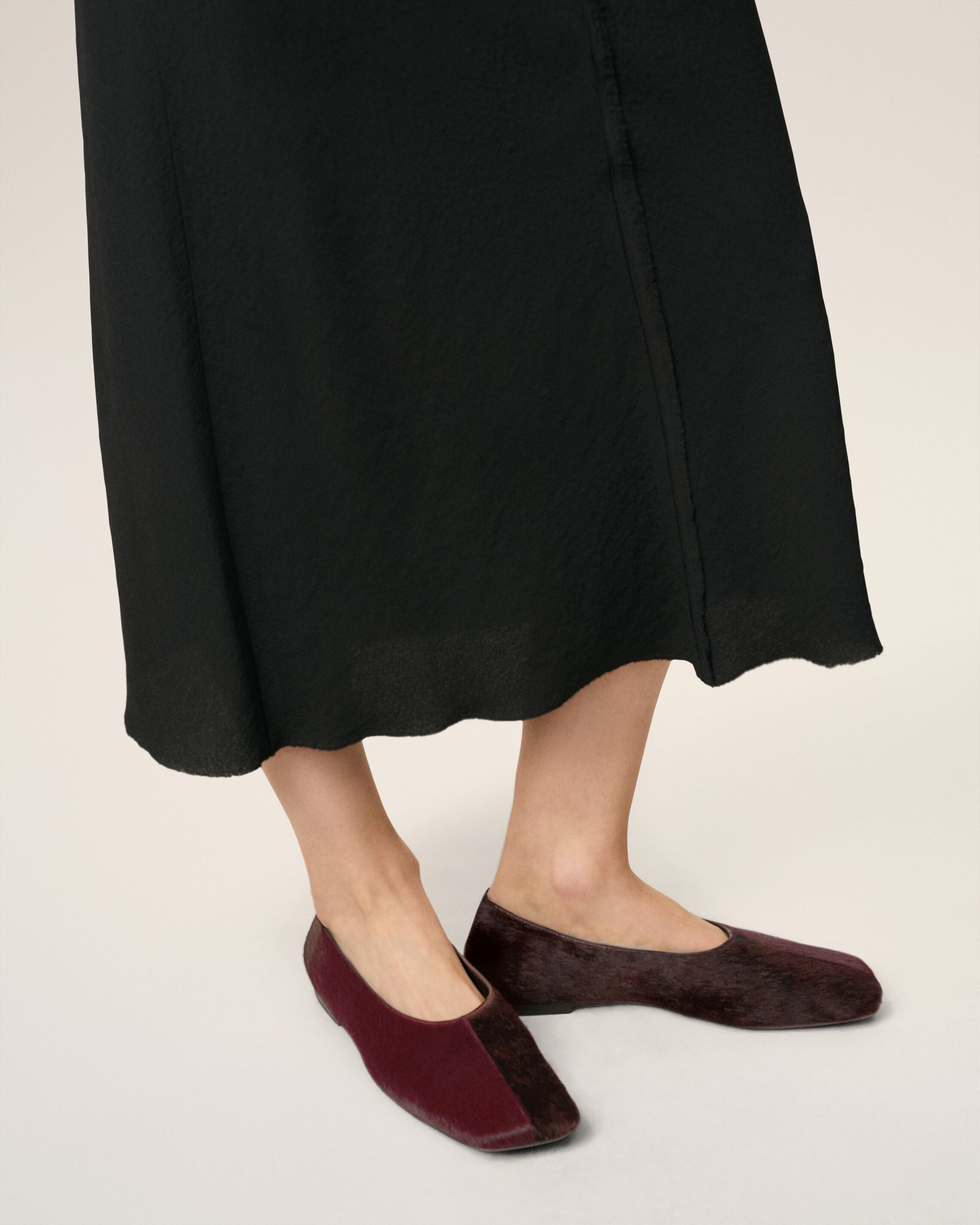 Souliers Bordeaux Plat Bicolores En Cuir - 2