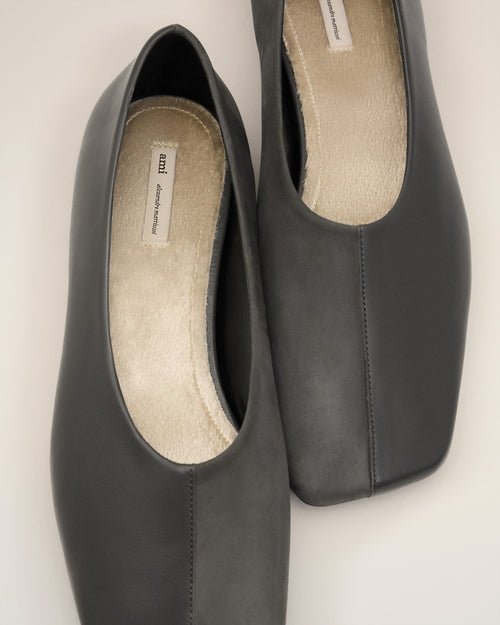 Ballerines Noires Bicolores En Cuir - 5 - Ami Paris