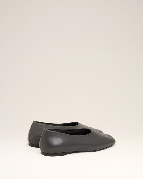Black Leather Bicolor Ballerinas - 4 - Ami Paris