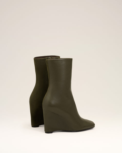 Bottines Vertes Bicolores En Cuir - 4 - Ami Paris