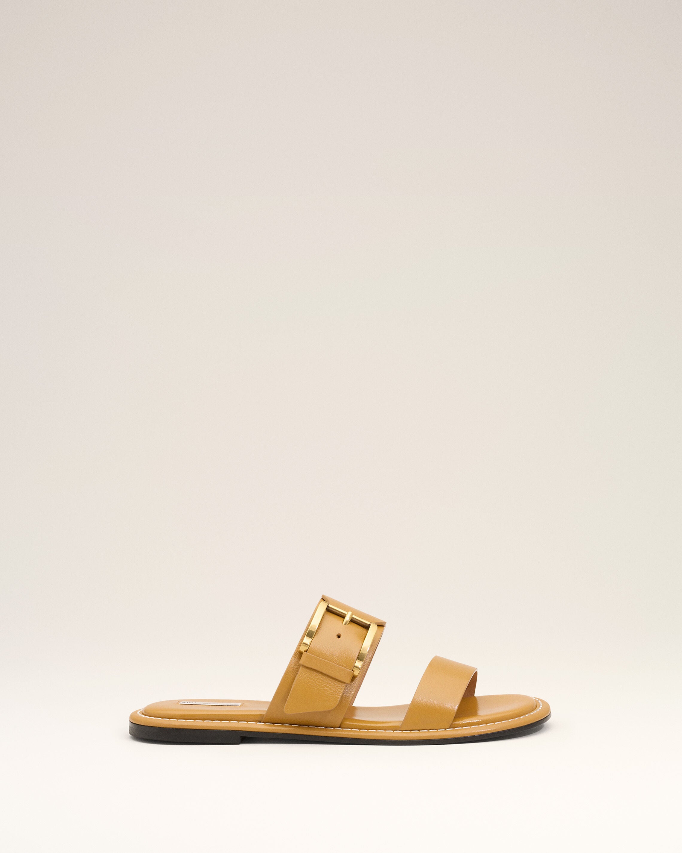 Yellow Cow Leather Buckle Sandals - 1