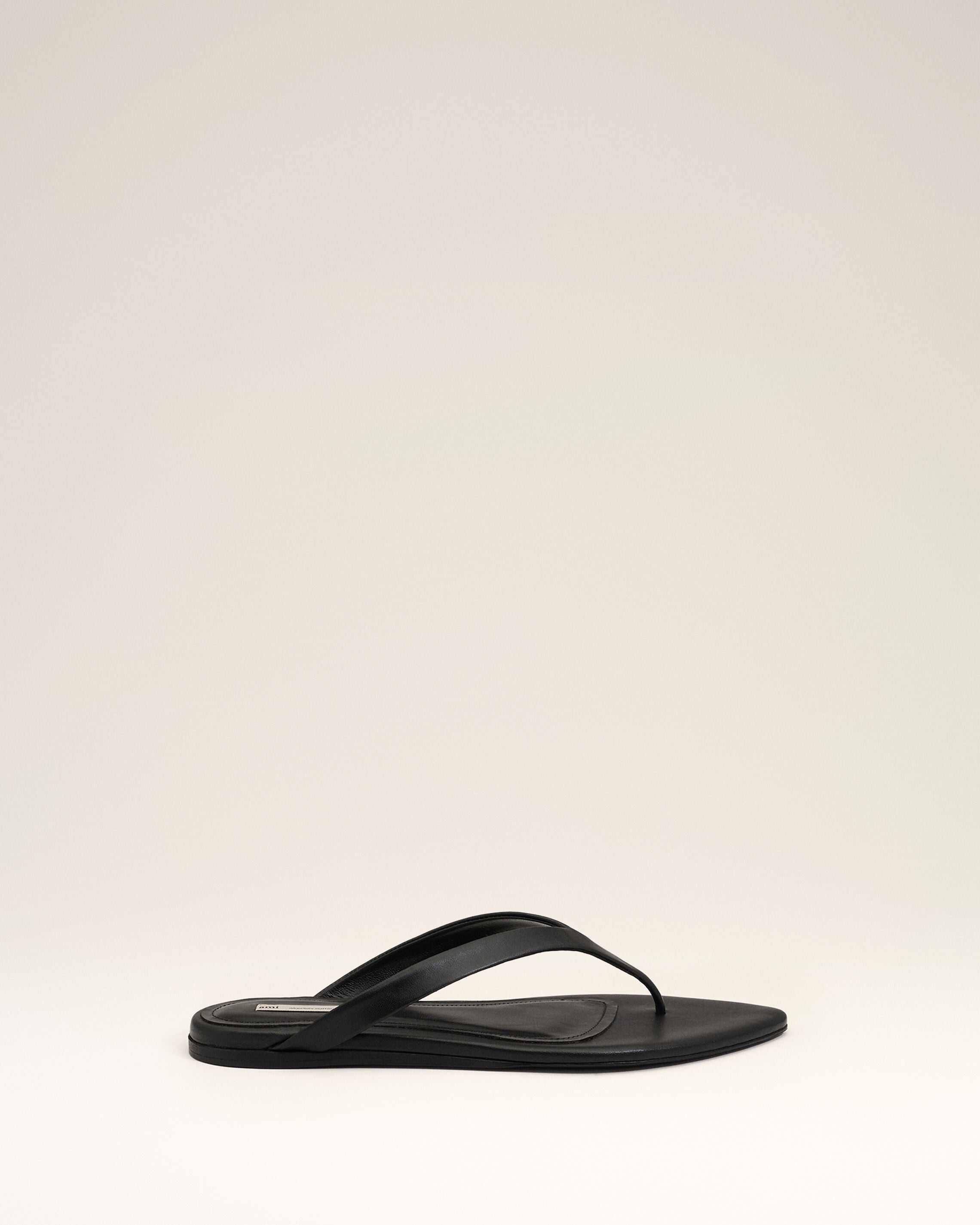 BLACK Black Lamb Leather Pointed Toe Flip Flops | Ami Paris BLACK Black Lamb Leather Pointed Toe Flip Flops | Ami Paris