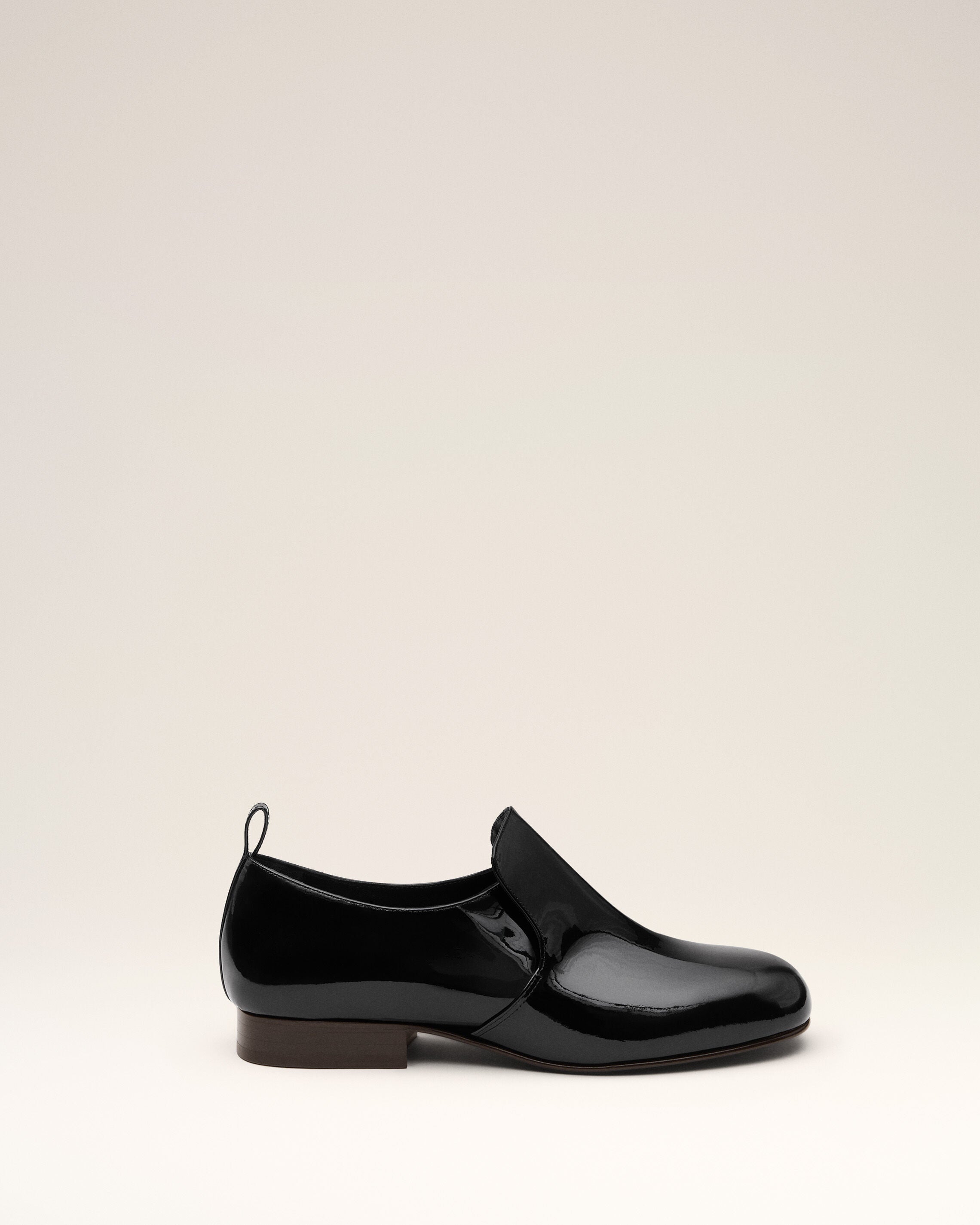 Black flat cow leather shoes - 1