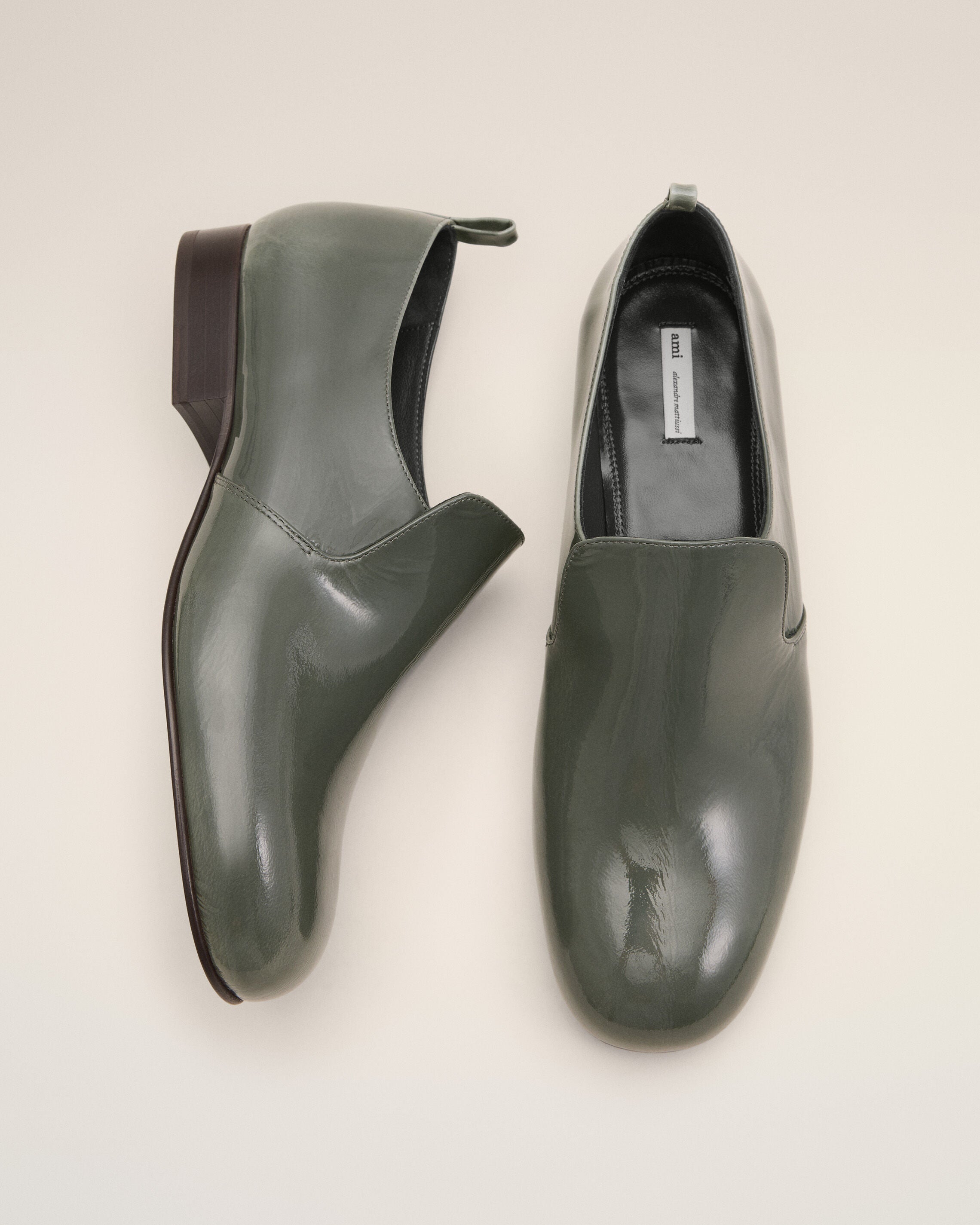 Grey flat cow leather shoes - 5
