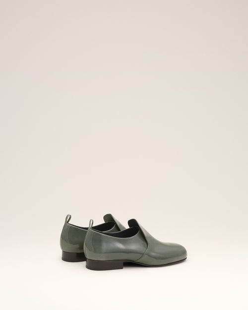 Grey flat cow leather shoes - Woman - 4 - AMI Paris - Ami Paris