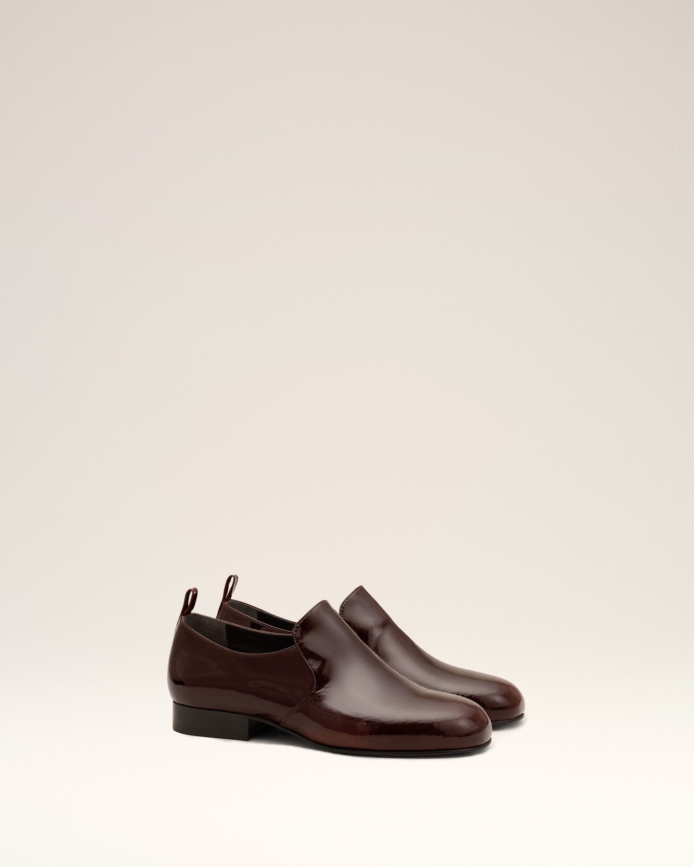 Brown flat cow leather shoes - 3