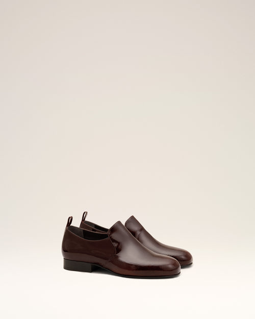 Brown flat cow leather shoes - Woman - 3 - AMI Paris - Ami Paris