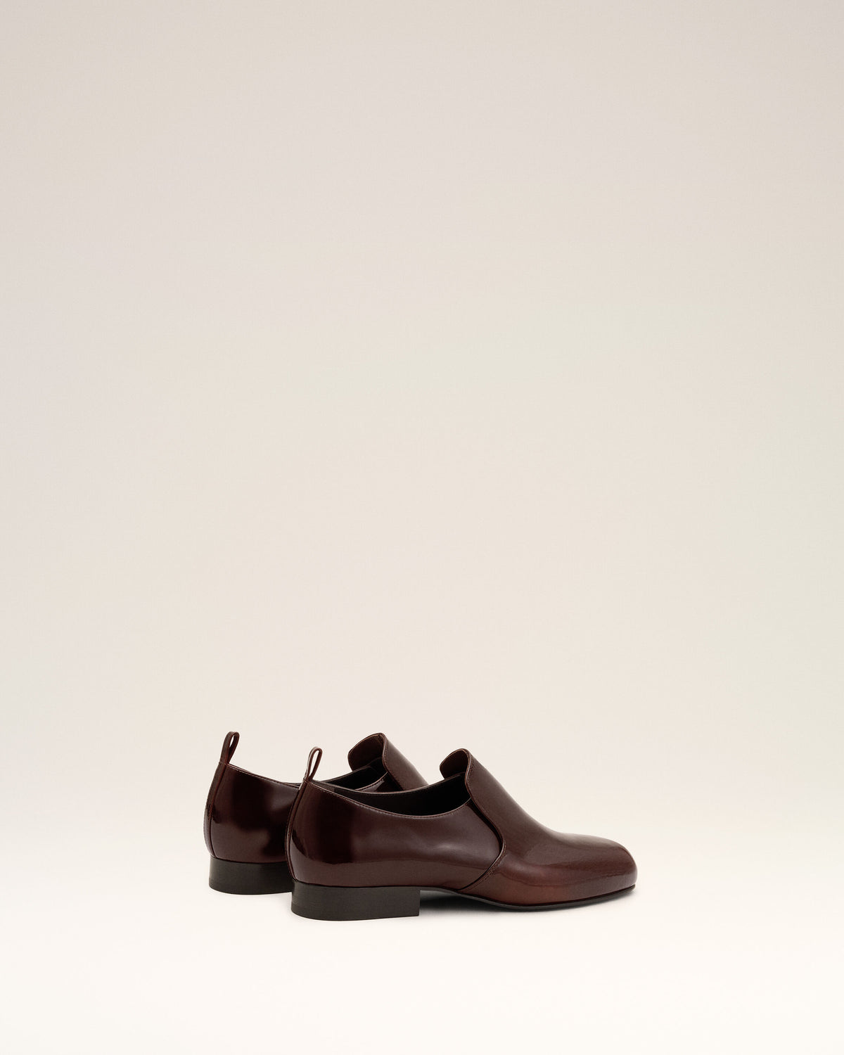 Brown flat cow leather shoes - 4