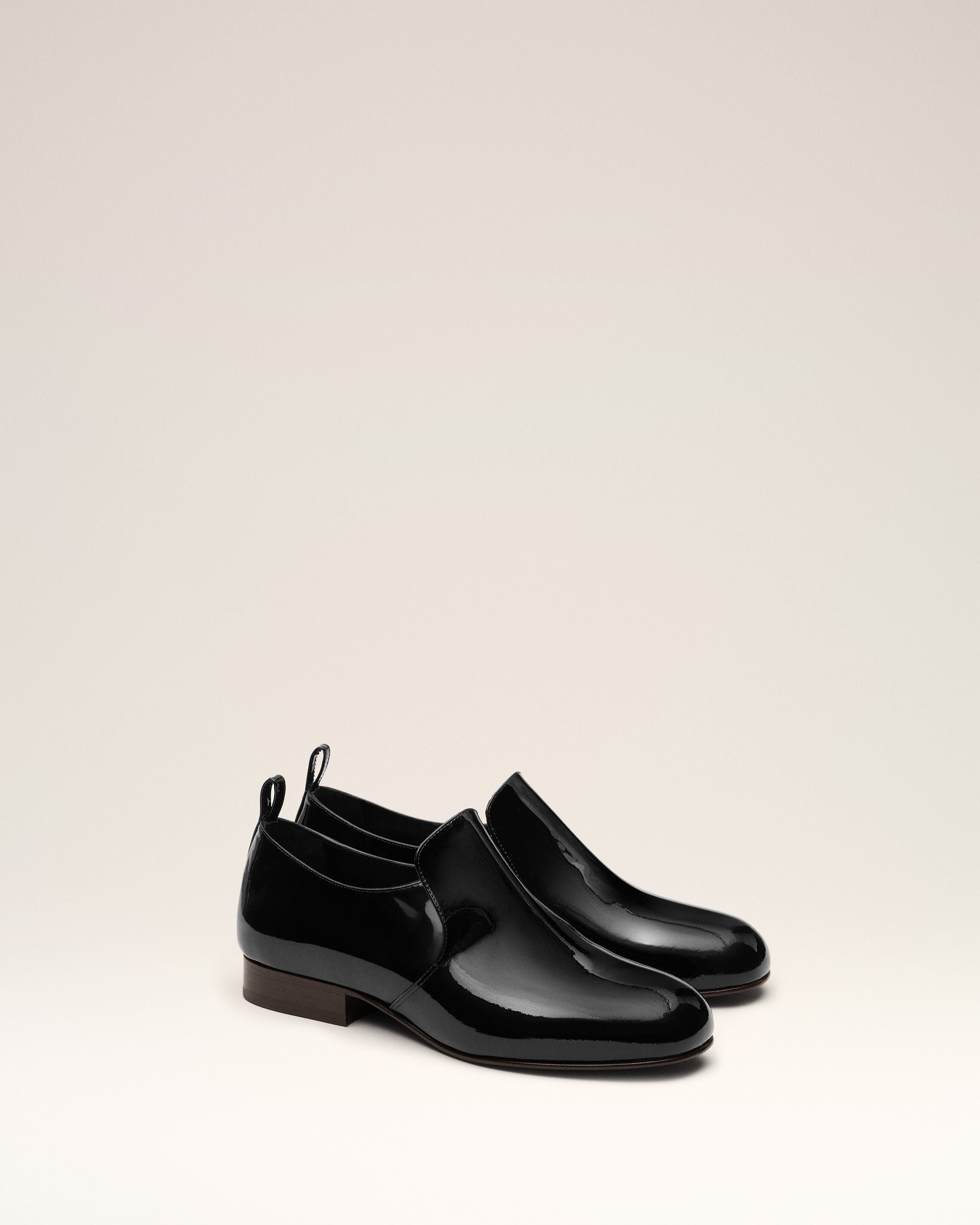 Black flat cow leather shoes - 3
