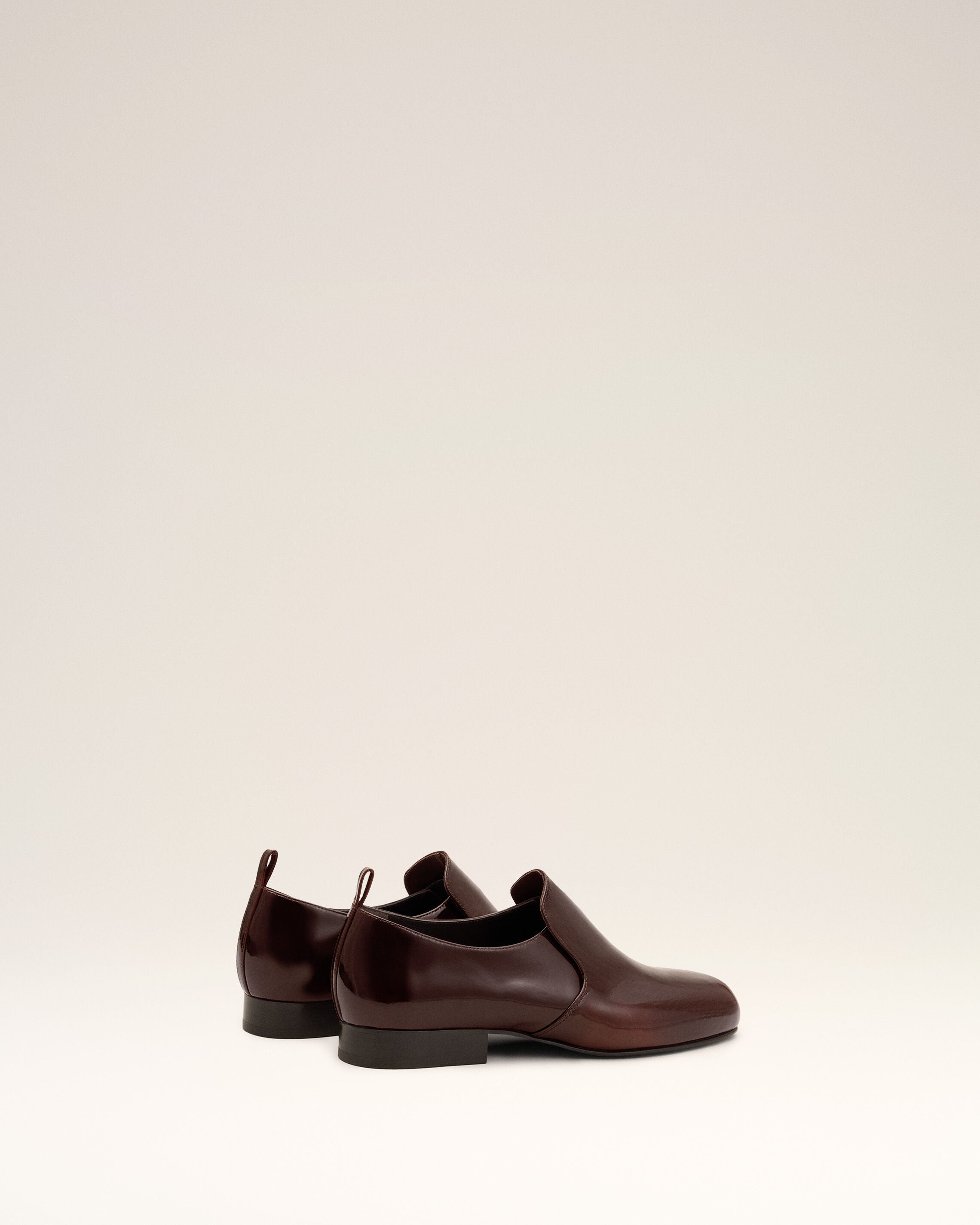 Brown flat cow leather shoes - 4
