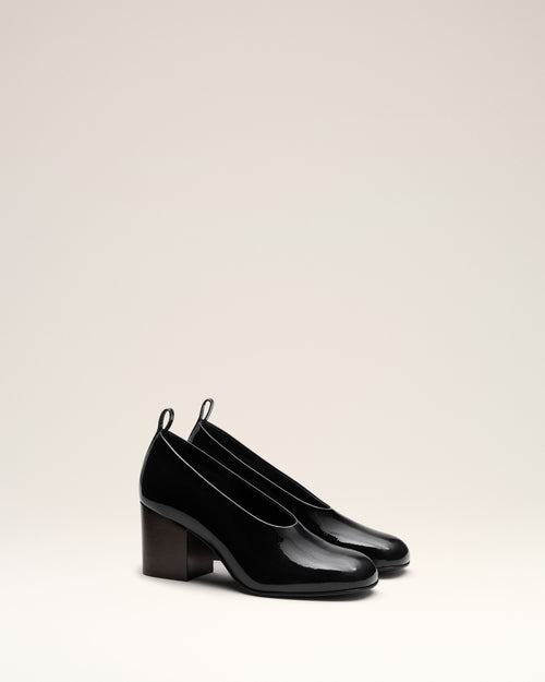 Salones negros de cuero de becerro - Mujer - 3 - AMI Paris - Ami Paris