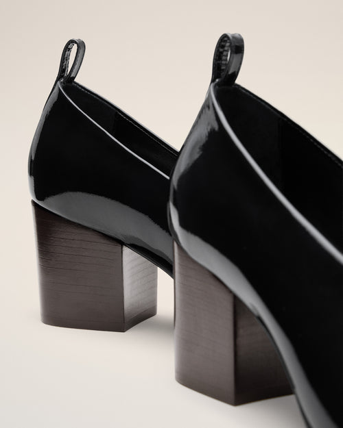 Salones negros de cuero de becerro - Mujer - 5 - AMI Paris - Ami Paris