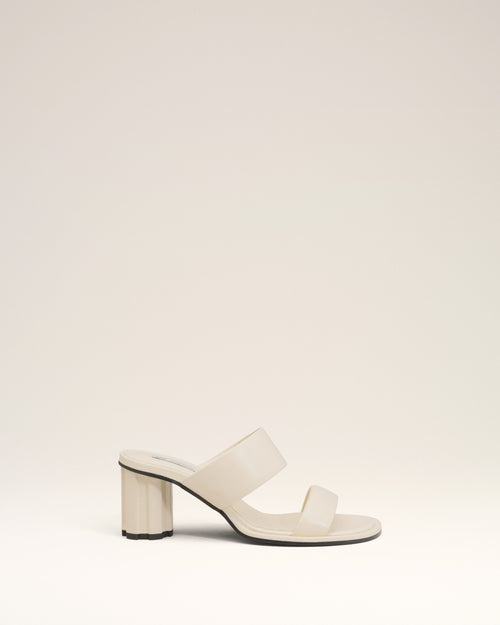 Sandales Piano Beiges En Cuir - BLANC CREME - Ami Paris