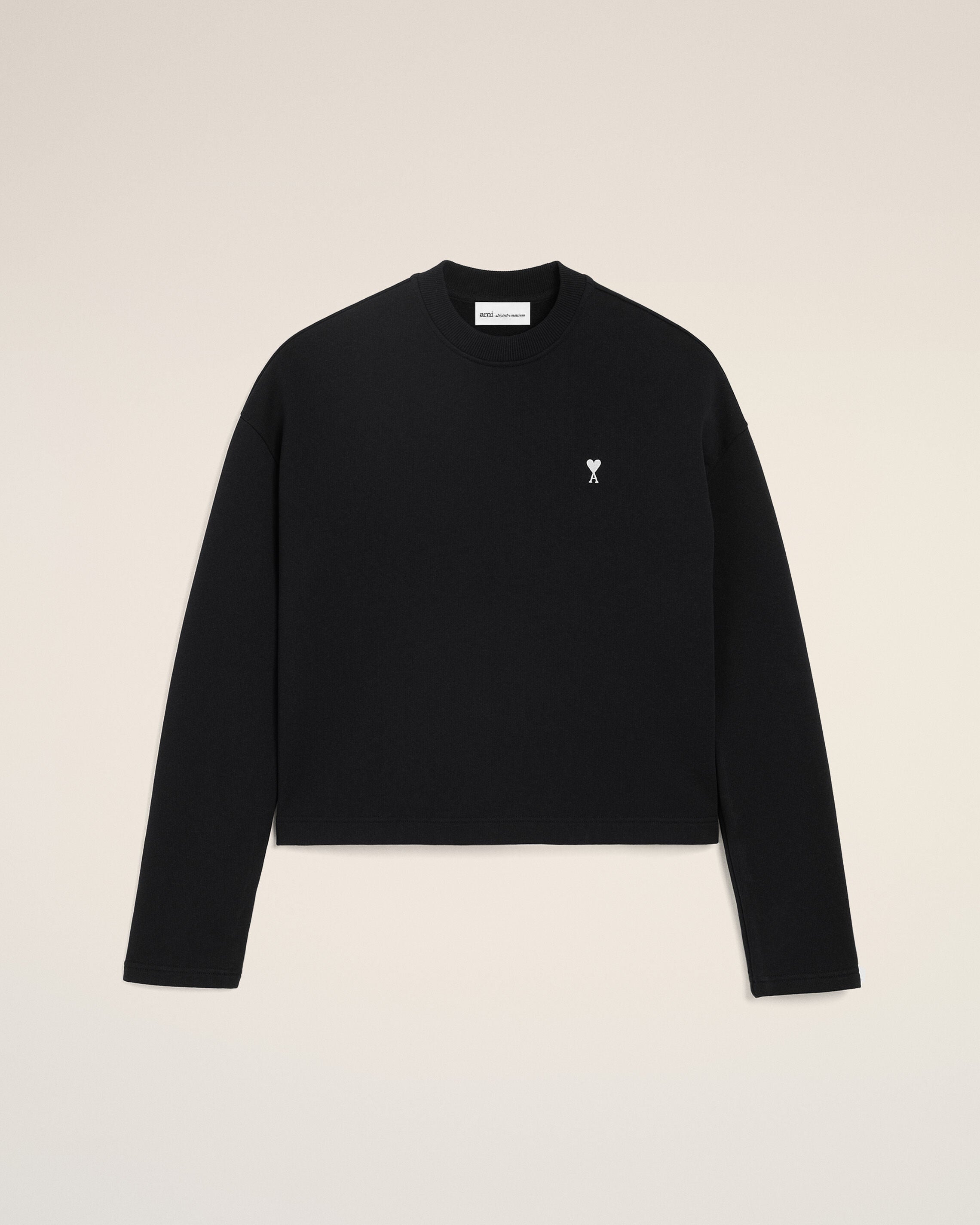 Felpa cropped Ami De Coeur in cotone nero - 1