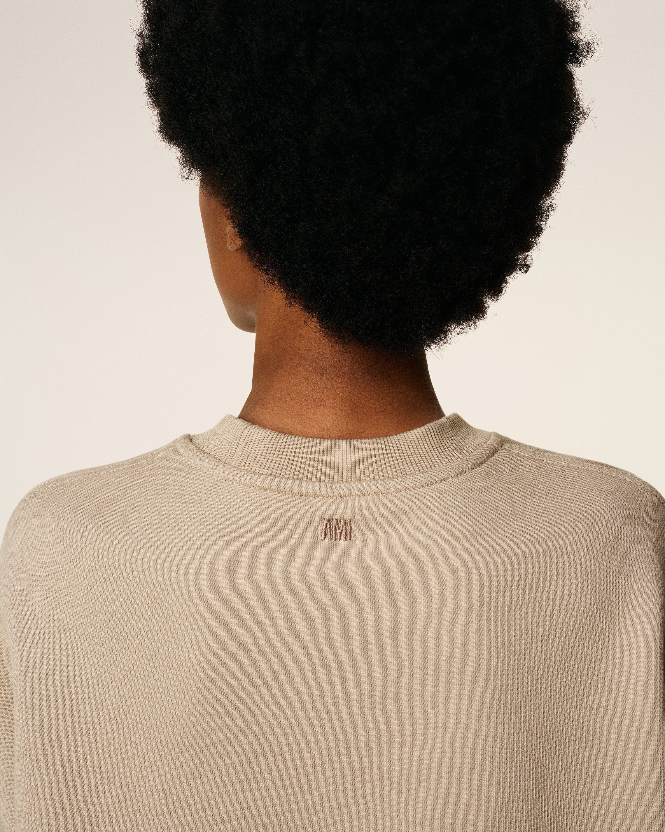 ベージュ コットン コントラスト Ami De Coeur スウェットシャツ