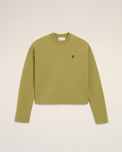                                     Grünes Sweatshirt aus Baumwolle mit Herzausschnitt - 3                                 - Ami Paris