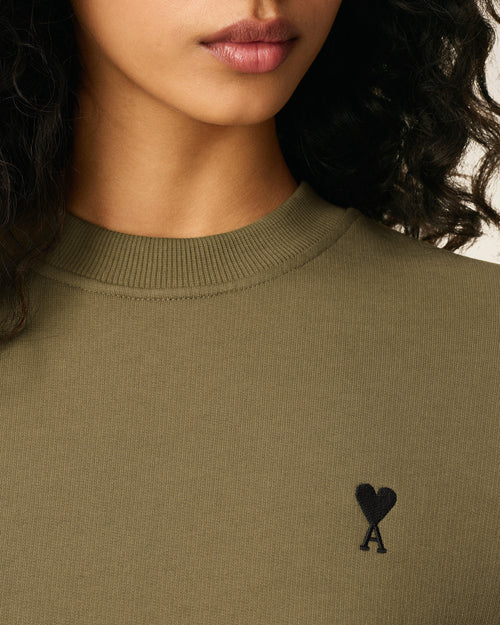 Green Cotton Contrasted Ami De Coeur Sweatshirt - 4 - Ami Paris