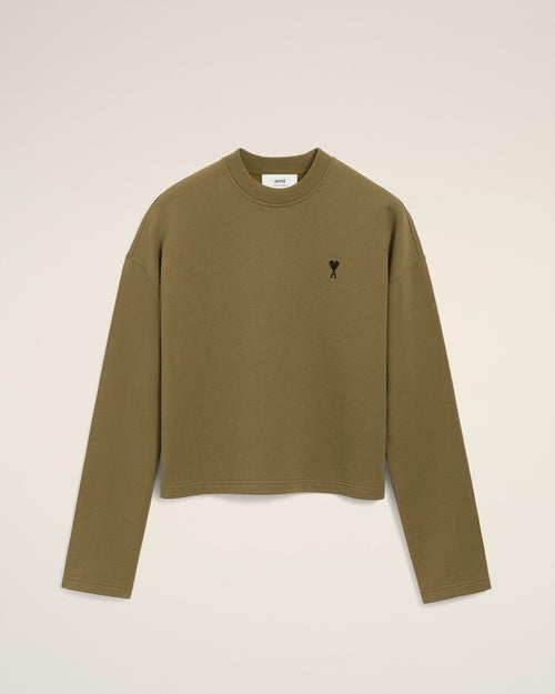 Green Cotton Contrasted Ami De Coeur Sweatshirt - 4 - Ami Paris