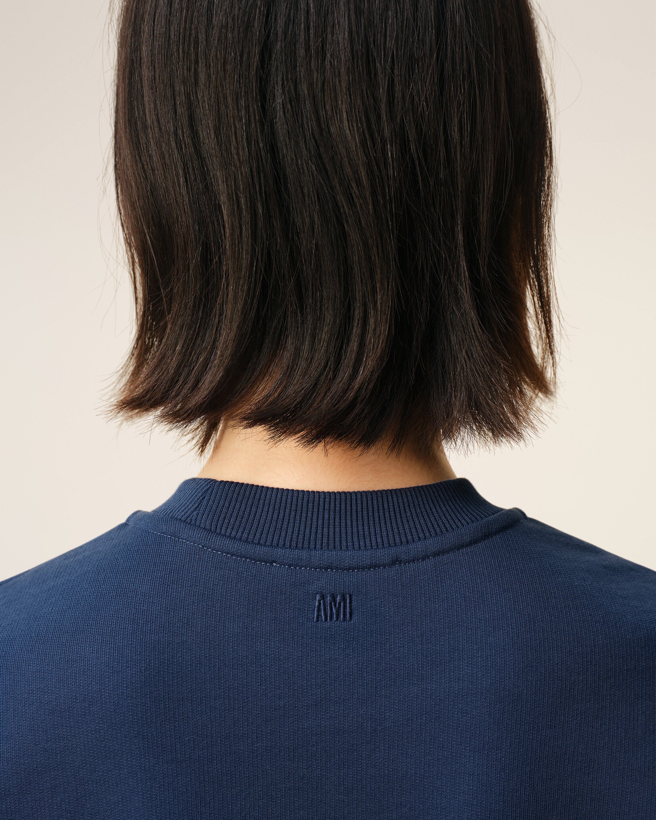 Blue Cotton Ami De Coeur Cropped Sweatshirt - 4