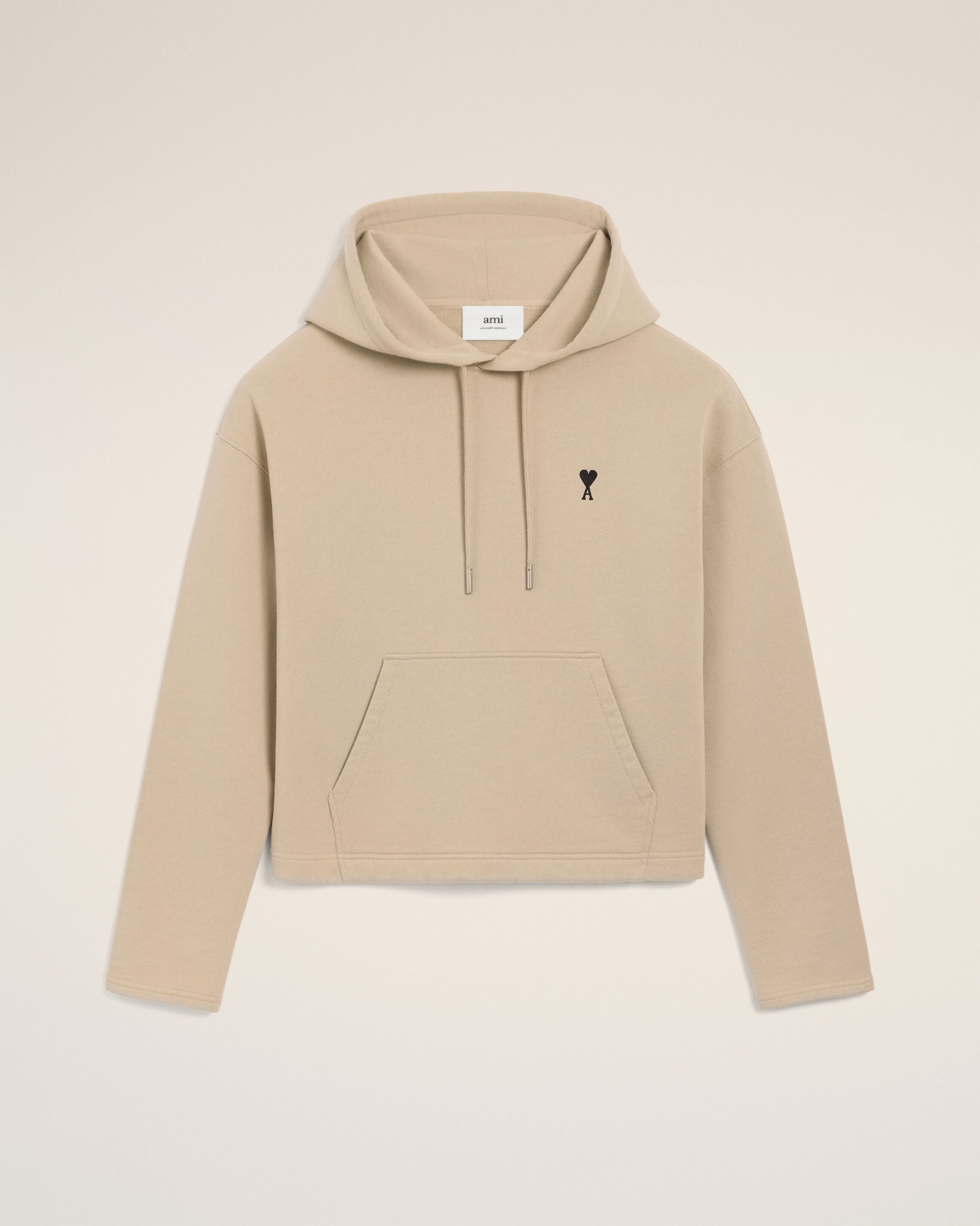 AMI PARIS ベージュパーカー ベージュ コットン コントラスト Ami De Coeur パーカー ホワイト