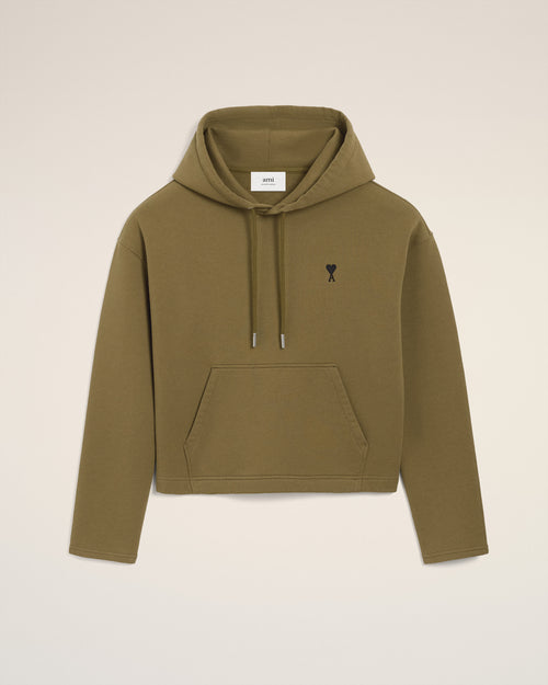 Green Cotton Contrasted Ami De Coeur Hoodie - 4 - Ami Paris