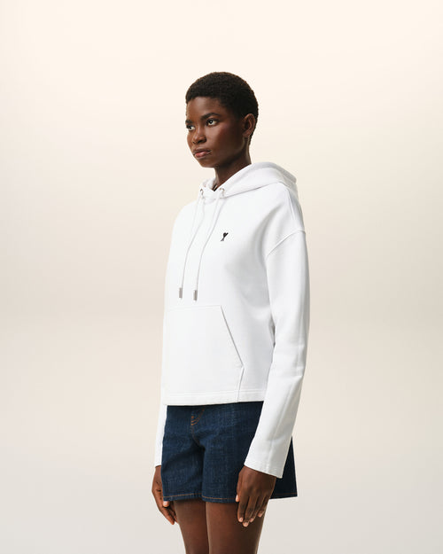 Sudadera con capucha Ami de Cœur en contraste de algodón blanco - 6 - Ami Paris