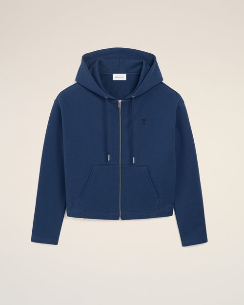                                 Hoodie Zippé Bleu Ami De Coeur en Coton - 3                             - Ami Paris