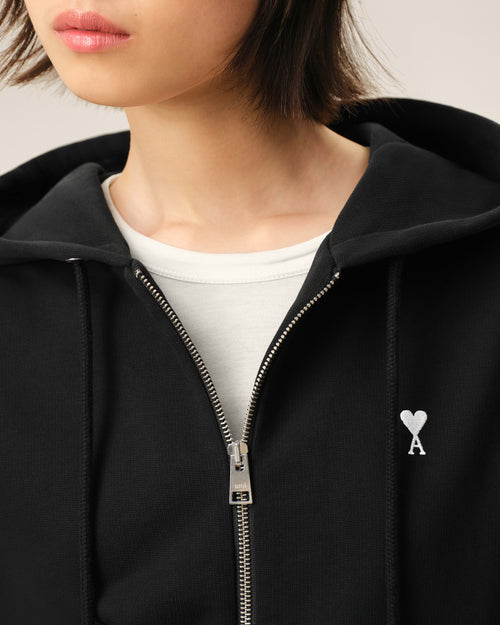 Hoodie Zippé Noir Ami De Coeur en Coton - Femme - 4 - AMI Paris - Ami Paris