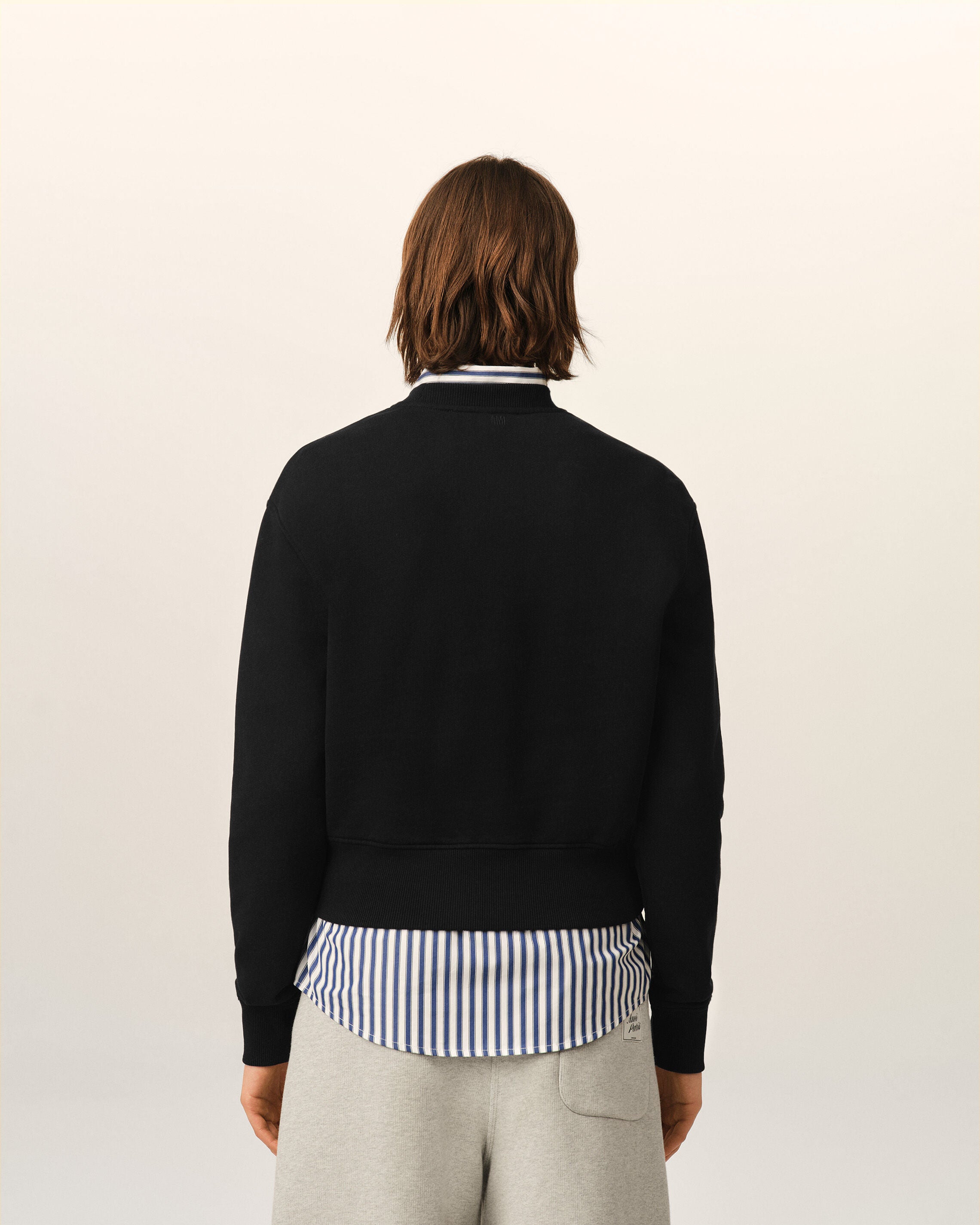 Black cotton sweatshirt with Ami de Coeur - 5