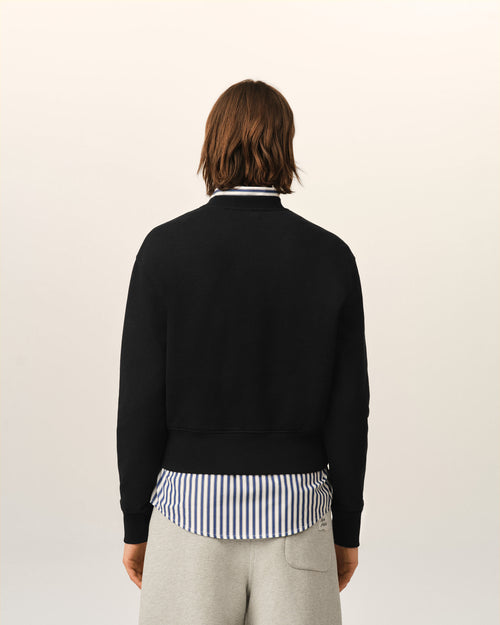 Black cotton sweatshirt with Ami de Coeur - Woman - 5 - AMI Paris - Ami Paris