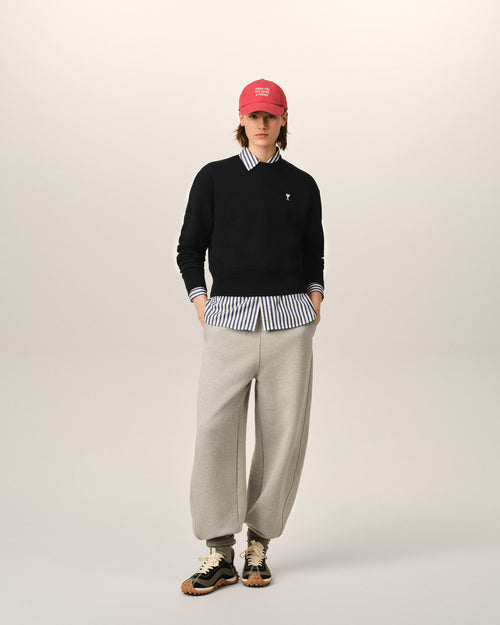 Black cotton sweatshirt with Ami de Coeur - Woman - 3 - AMI Paris - Ami Paris