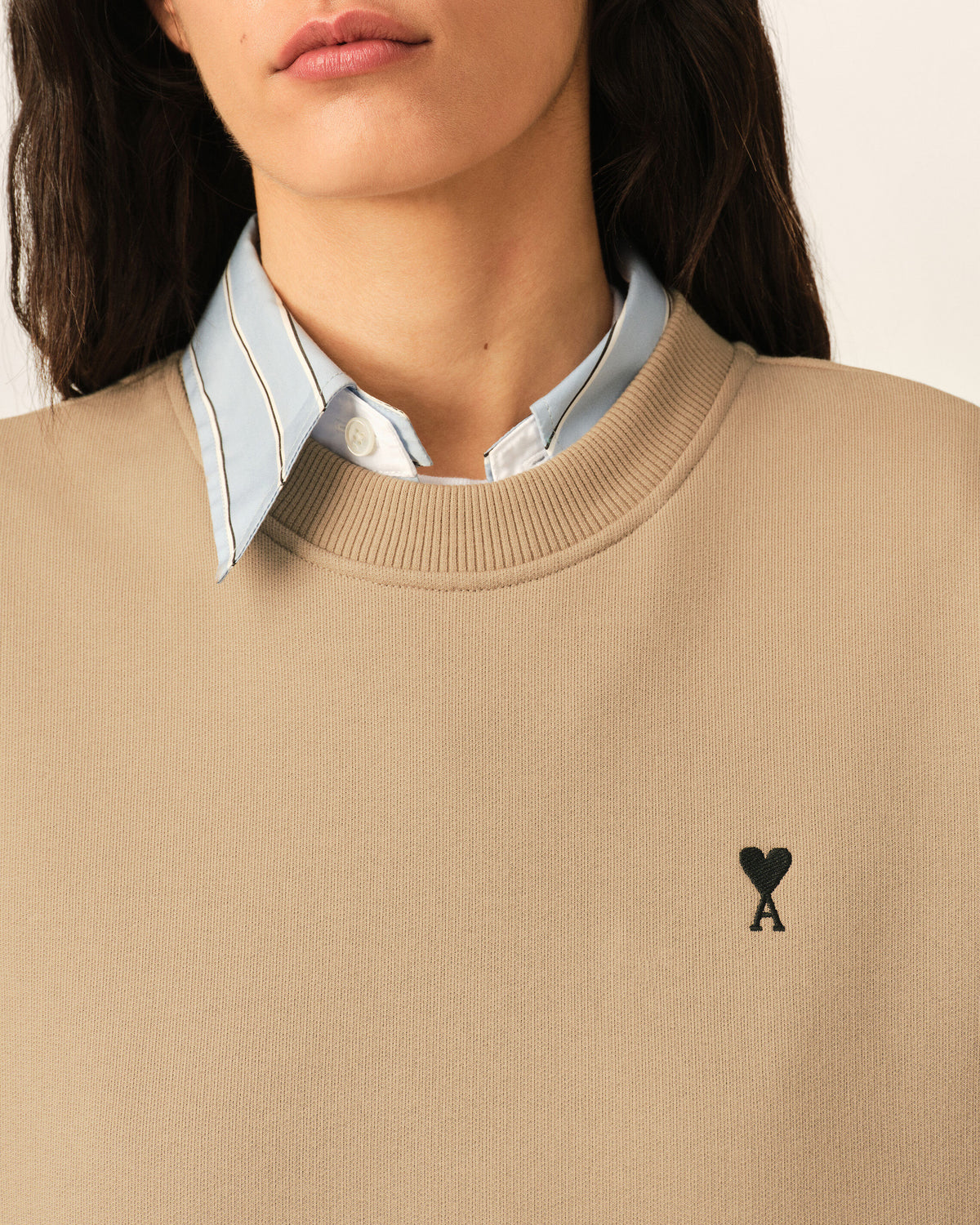 Ami de Coeur Sweatshirt aus beigefarbener Baumwolle - 4