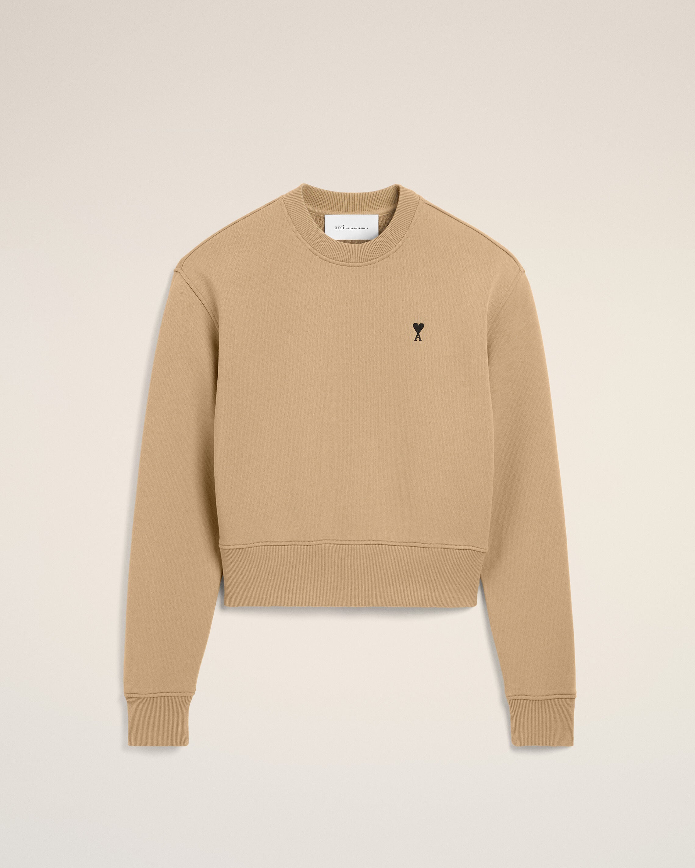 Beige cotton sweatshirt with Ami de Coeur - 1