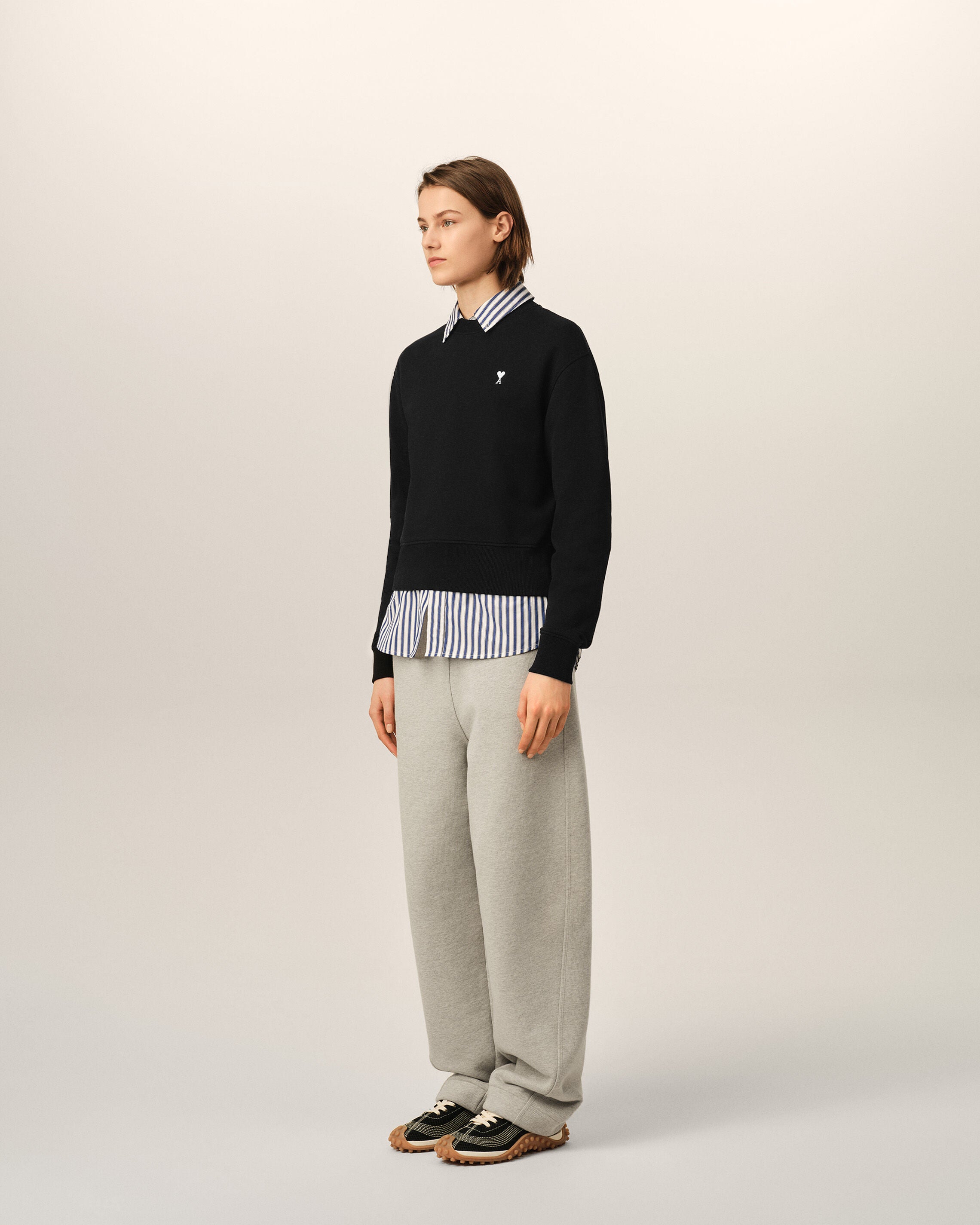Black cotton sweatshirt with Ami de Coeur - 6