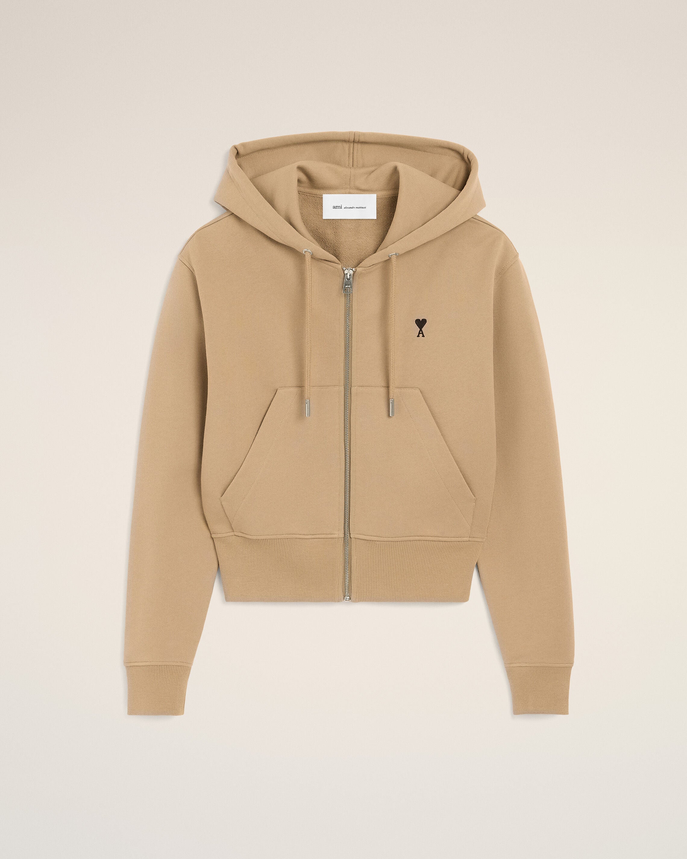 Sudadera con cremallera Ami de Cœur de algodón beige - 1