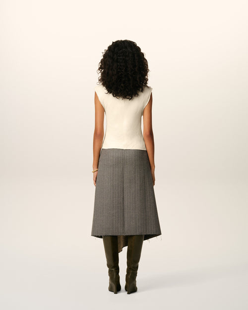 White Sleeveless Raw Edge Details Top - 5 - Ami Paris