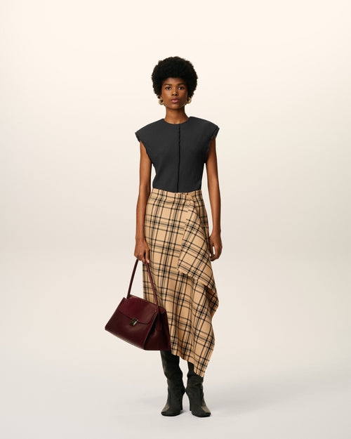                                     Top Noir Sans Manches En Crèpes De Viscose - 3                                 - Ami Paris